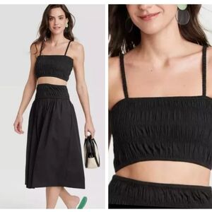 New A New Day Smocked Crop Top Size L